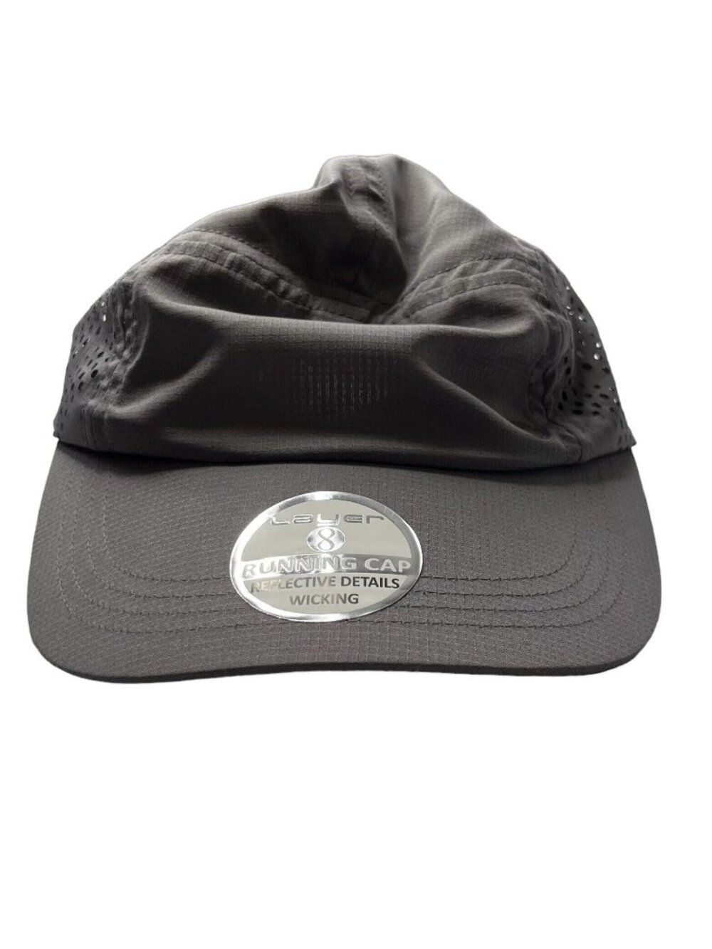 Layer 8 Reflective Running Cap Hat Moisture Wicking Gray New Activewear